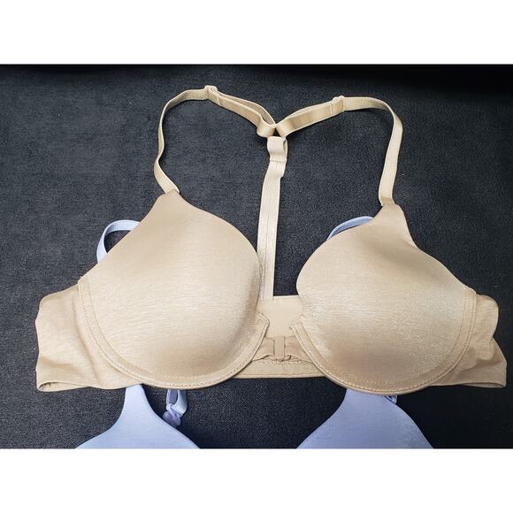 Victoria's Secret Uplift Semi Demi & Racerback Tan Purple Gray Bra Bundle | 32A - Picture 2 of 8